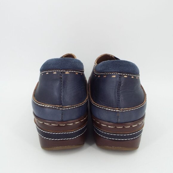 Spring Step L'Artiste Burbank Blue Floral Leather Clogs Size 40 - Picture 7 of 10